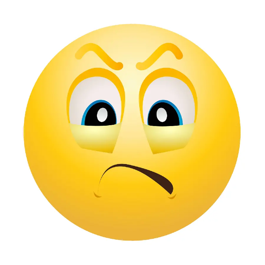 Yellow angry emoji in PNG format