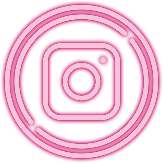 Beautiful neon Instagram logo in png format and without background