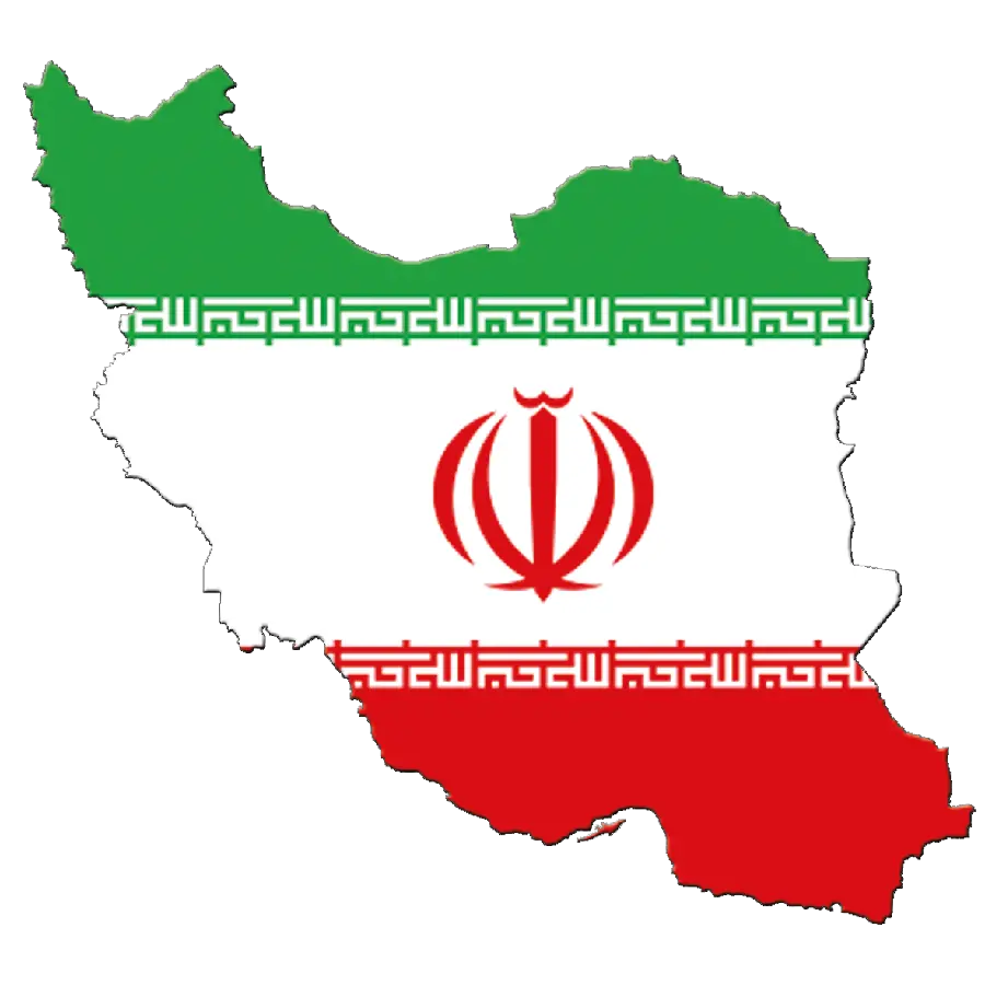 The most beautiful PNG map of Iran in flag colors for profile