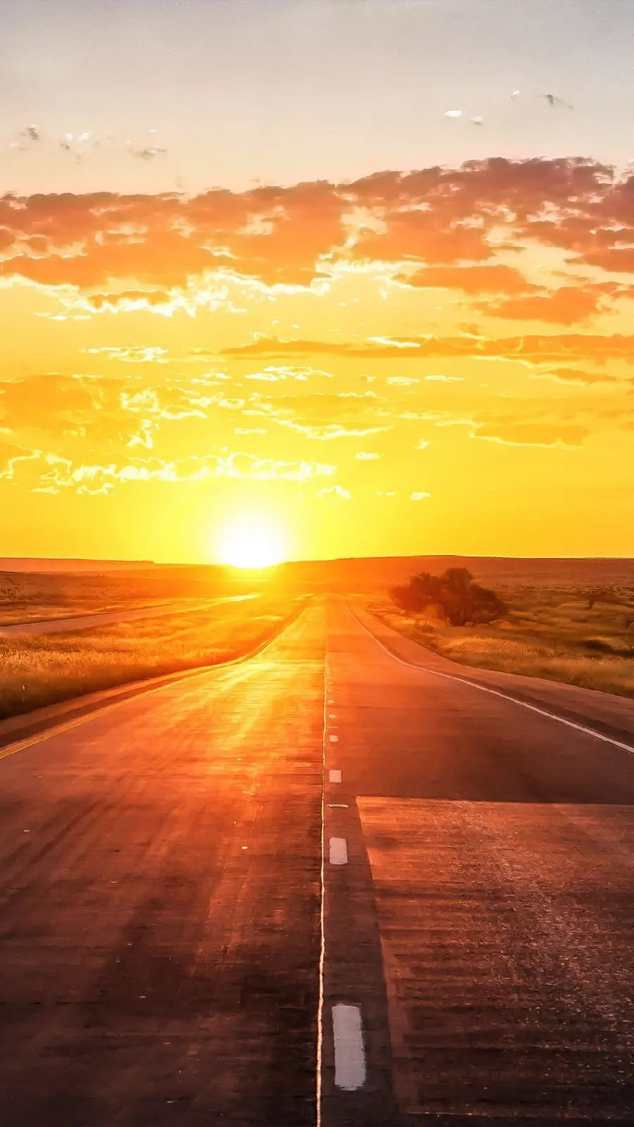 Beautiful Road and Sunset Wallpaper