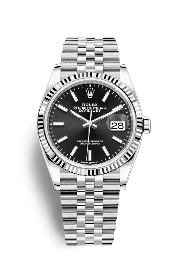 Rolex Datejust Watch PNG with Classic Black and Silver Theme