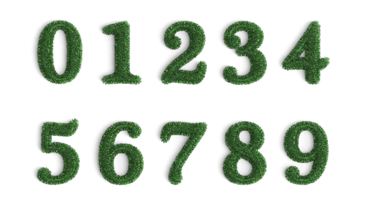 Math Numbers 0123456789 PNG and Cropped
