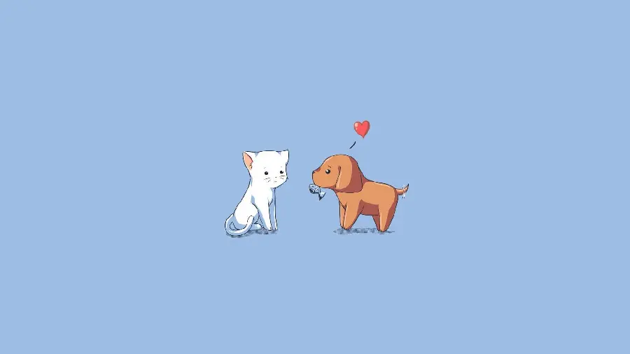 Full HD Romantic Profile Picture with Dog and Cat Design