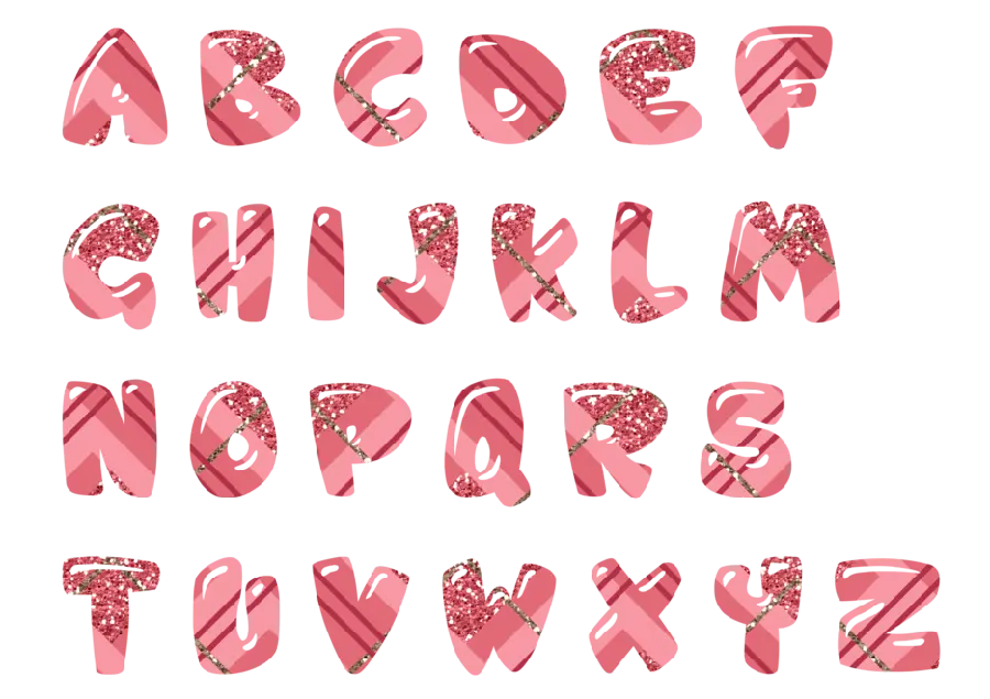 Image of English letters in slim design