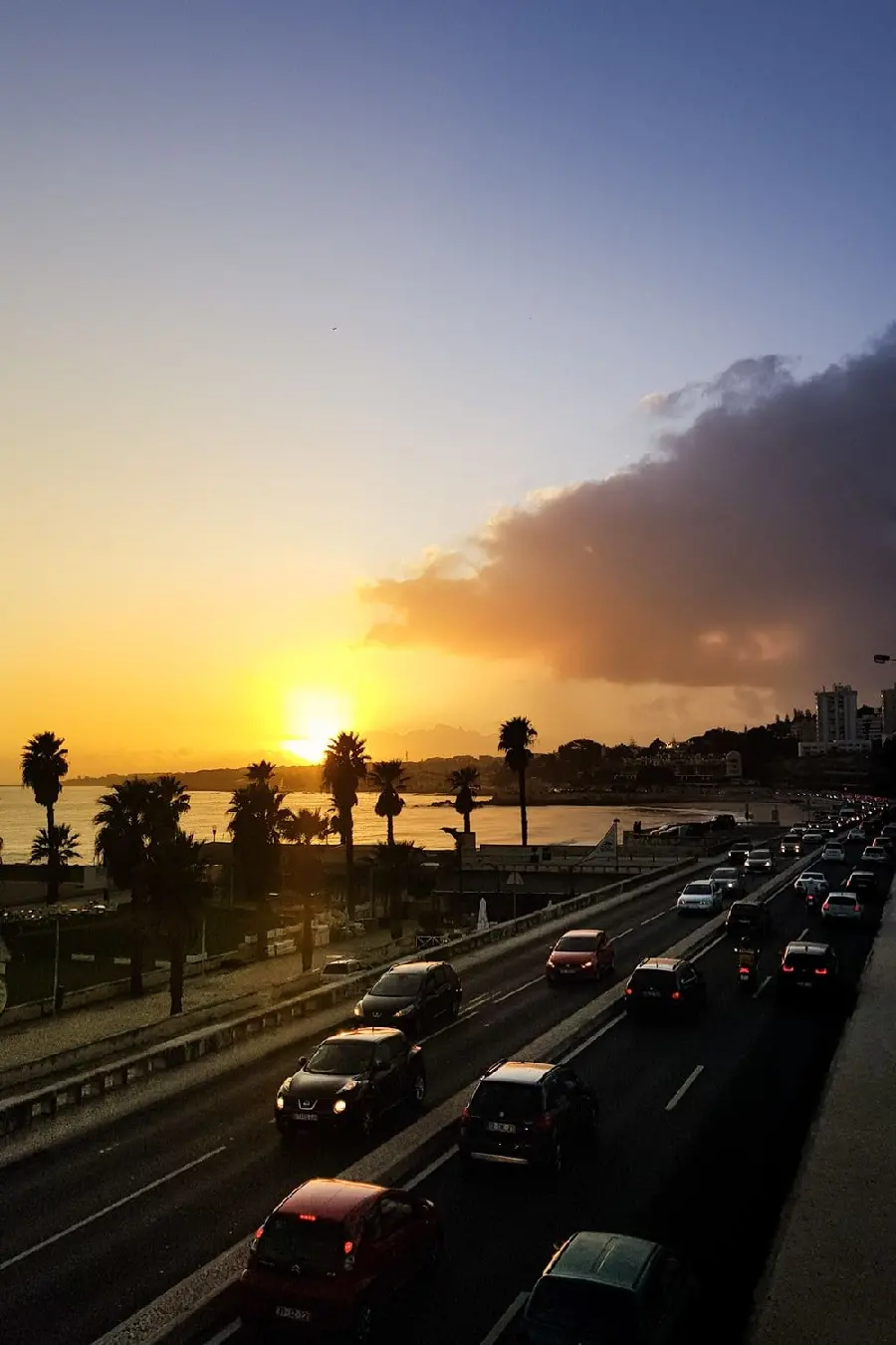 Big Road and Sunset Wallpaper