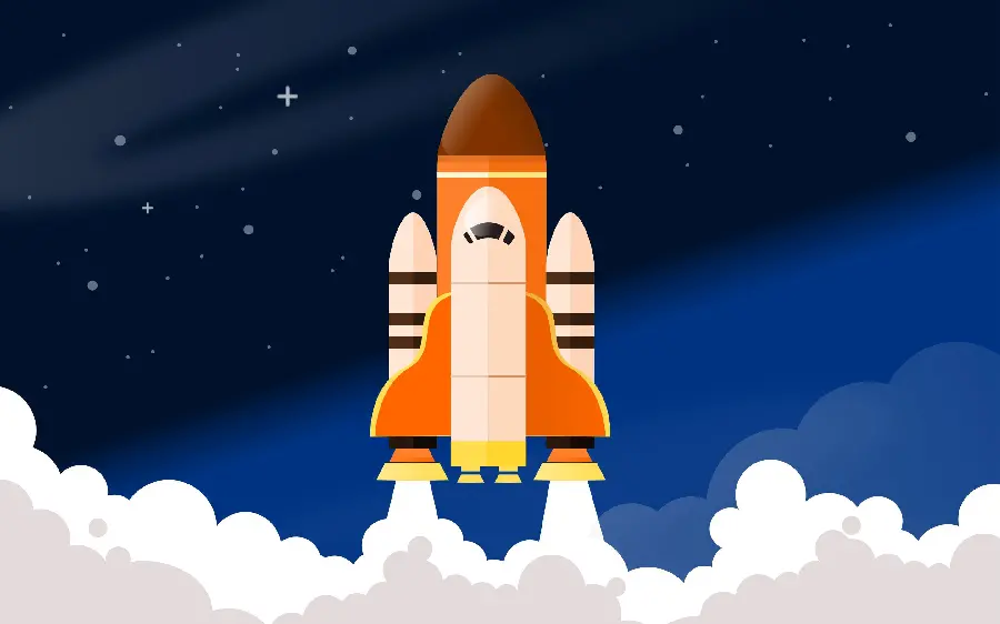 The Most Stylish Idea of ​​Cartoon Rocket Drawing in the Beautiful Sky