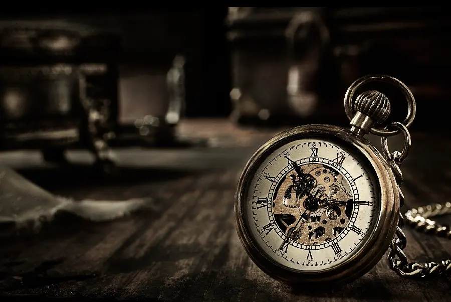 Beautiful Full HD view of an old chain watch suitable for mobile backgrounds 