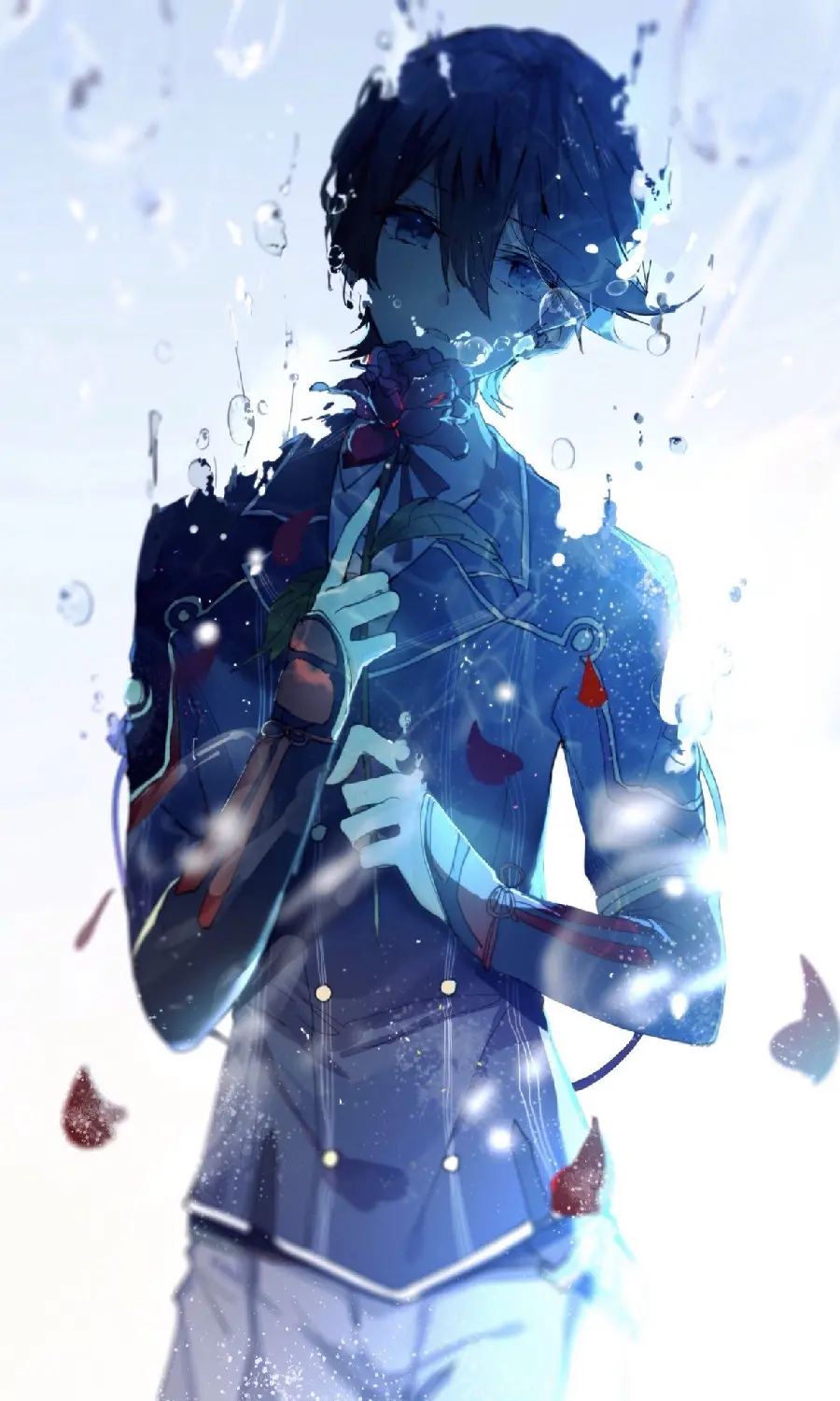 Awesome Earth Photo of Anime Boy with Rose in Hand