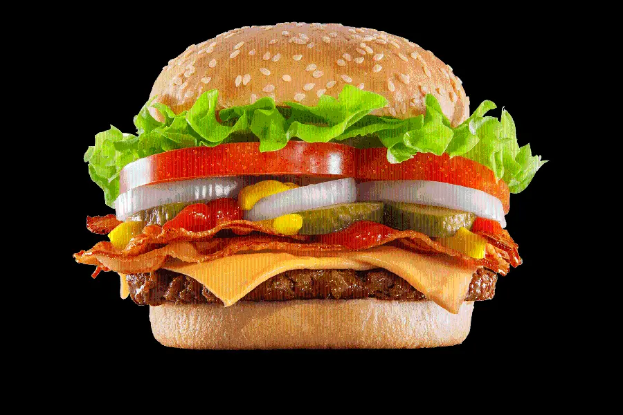 A delicious hamburger photo for fast food flyer