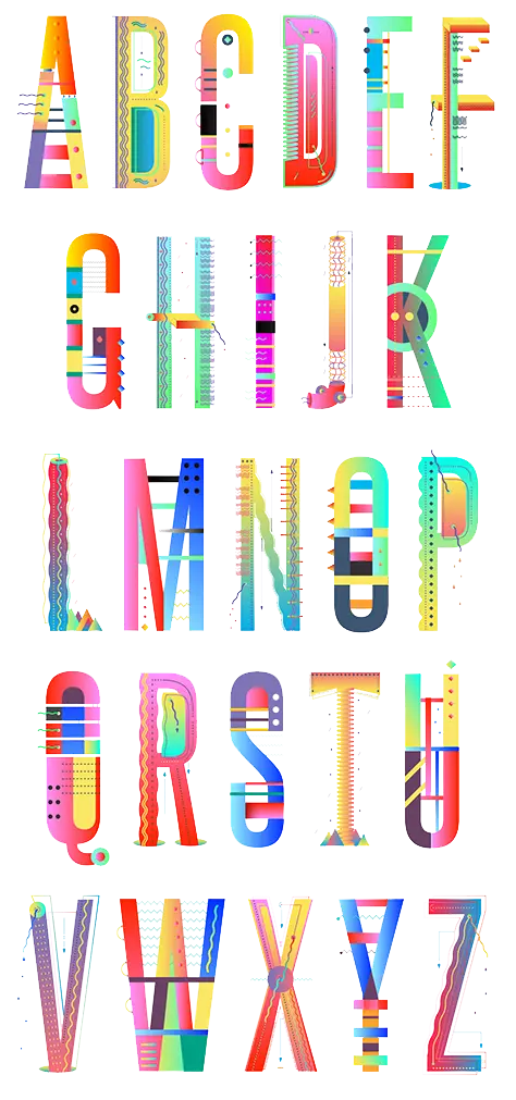 Computerized English Letters Photo