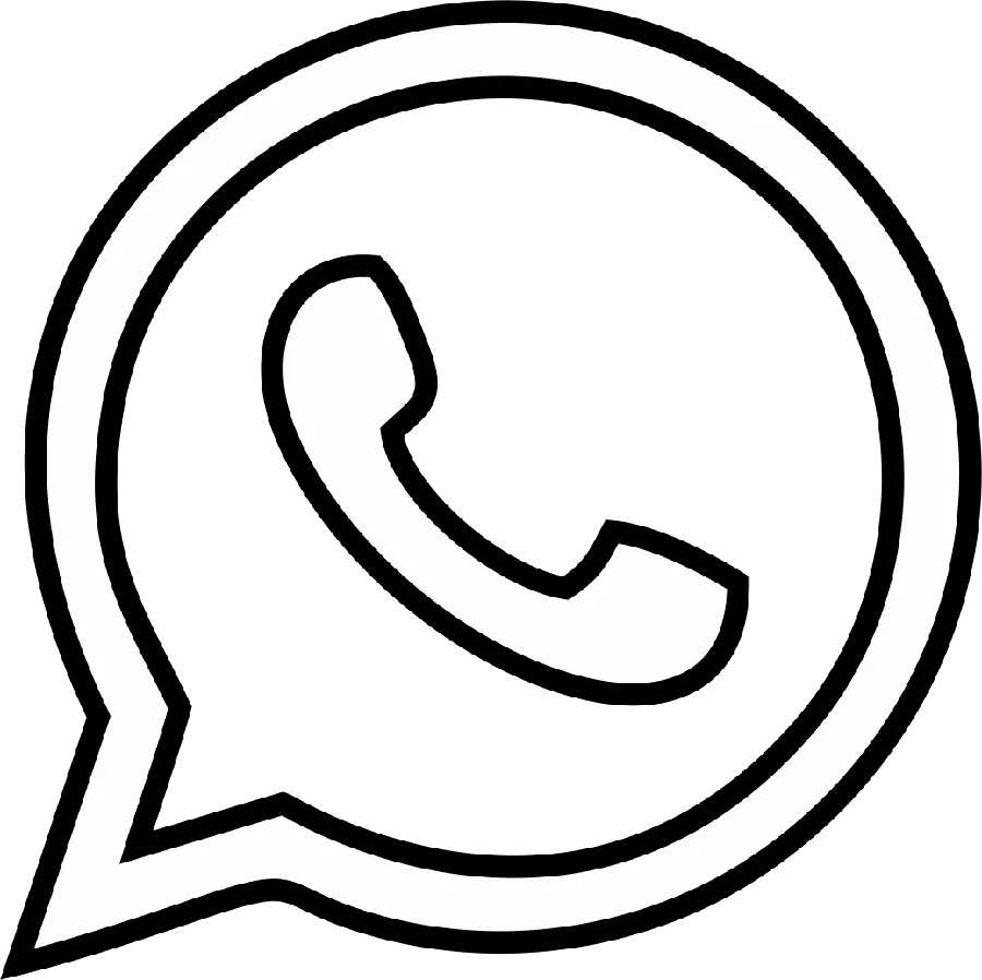 High quality black and white WhatsApp logo PNG circular image