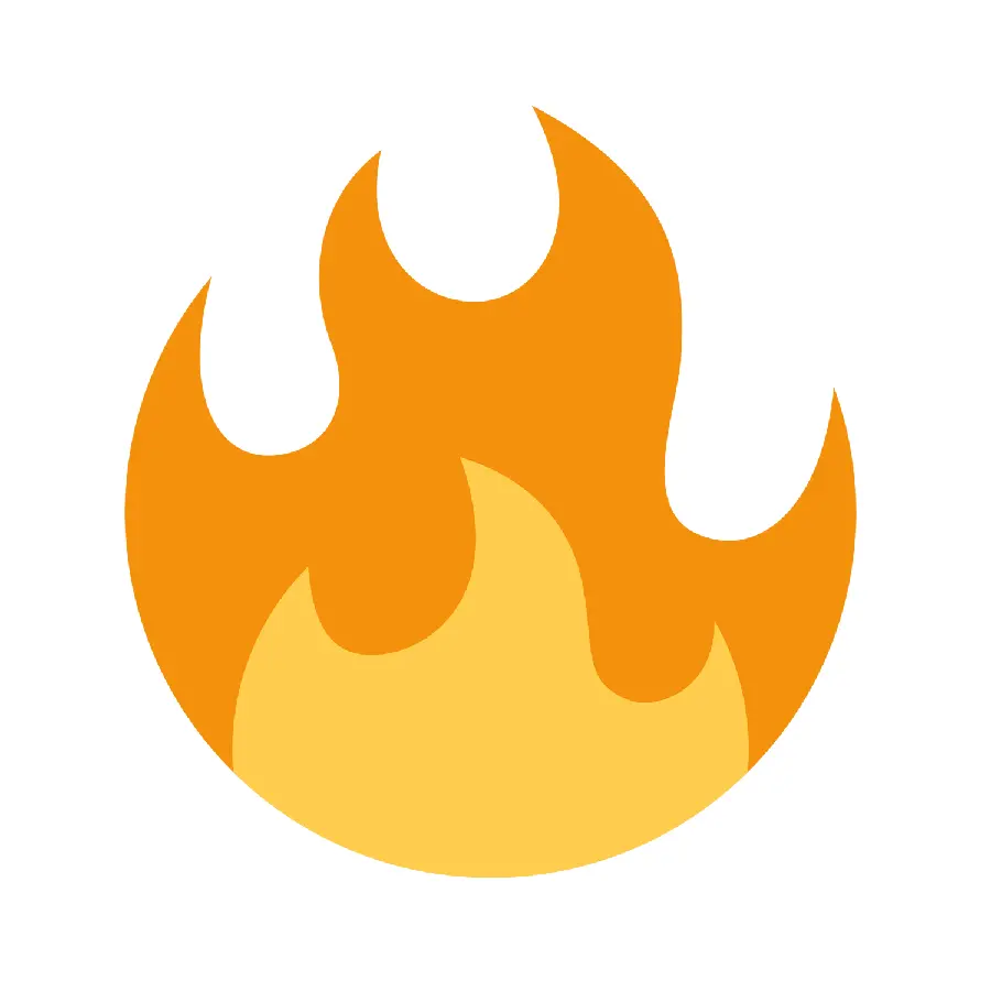 Download red fire emoji image in PNG format
