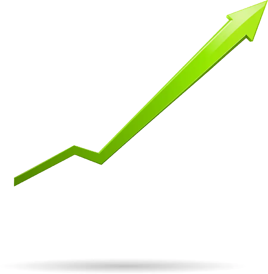 Green Upward Arrow 1402 with a reduced refractive index in the middle