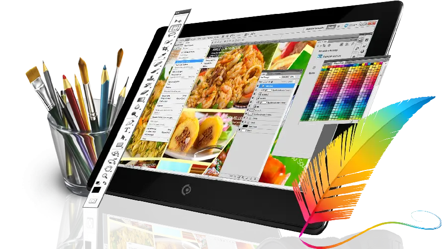 Download a large smart tablet application photo with a blank background