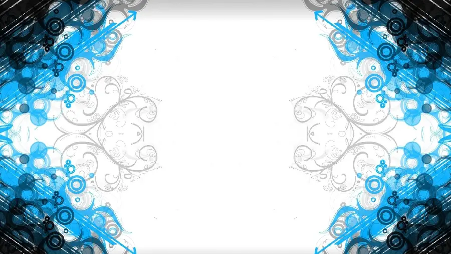 Simple white background with a pleasant blue design on the left and right