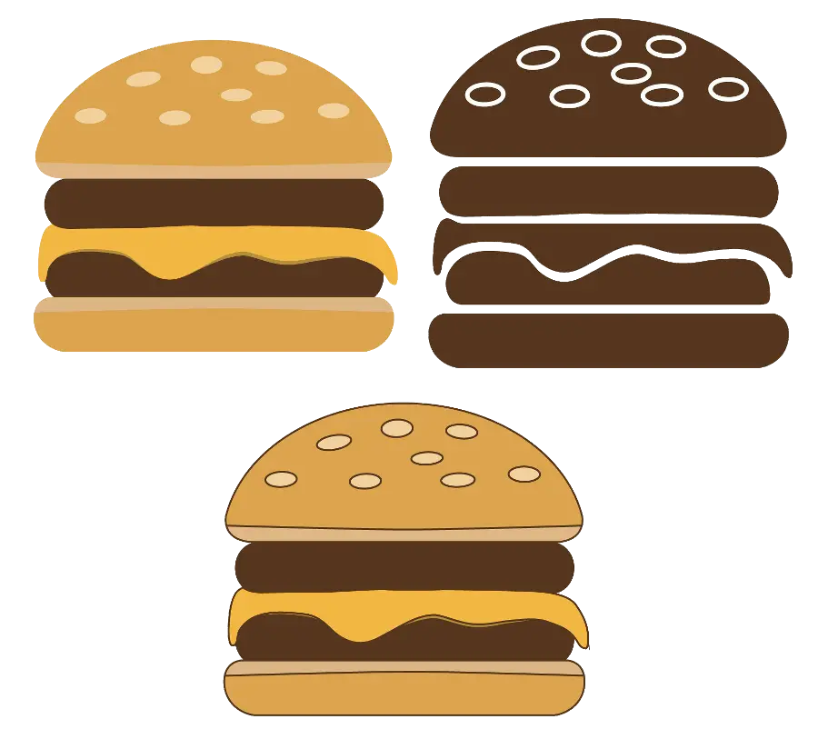 Image of hamburger without background With a brown cream theme