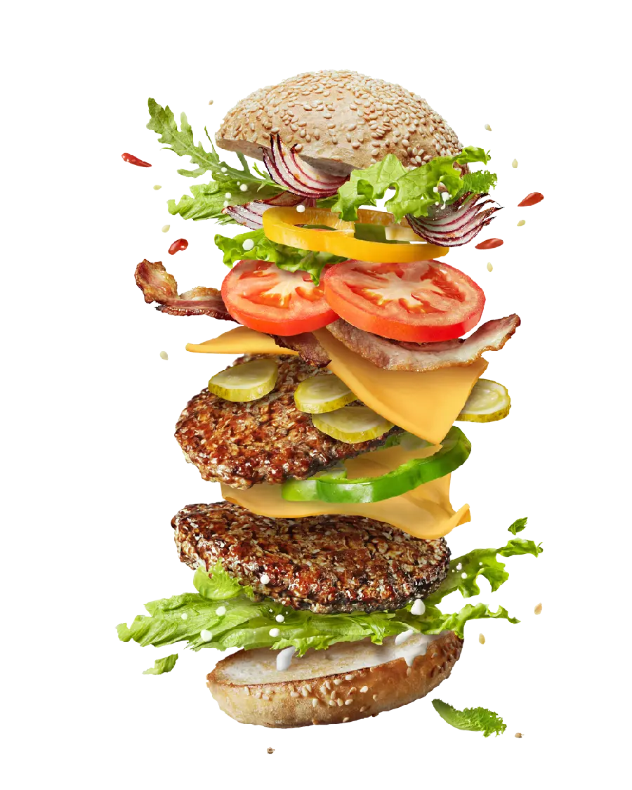 Download free PNG hamburger with separate layers