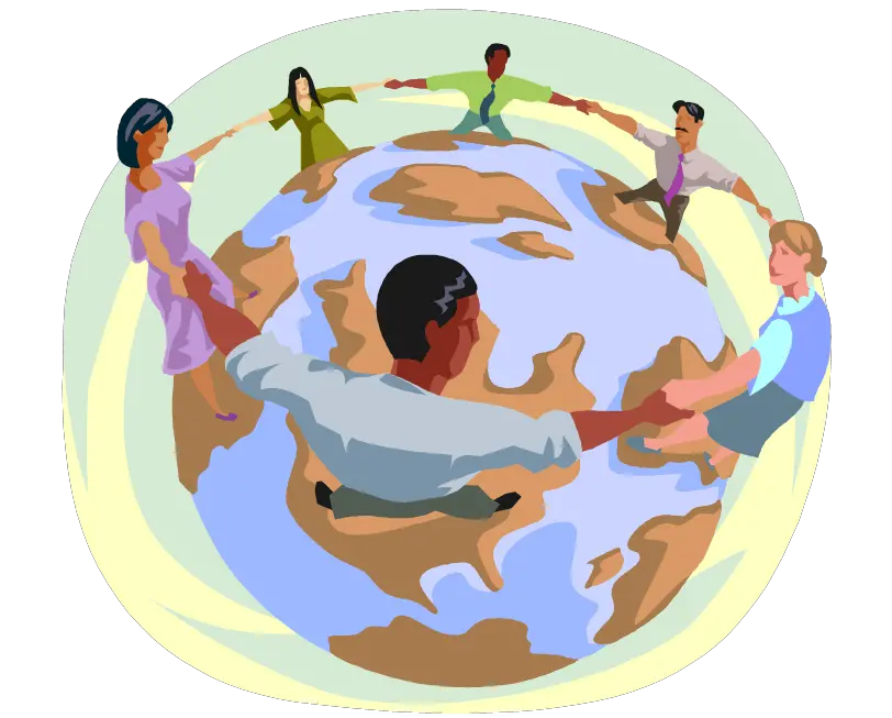 A spectacular png of different nations holding hands to protect human rights