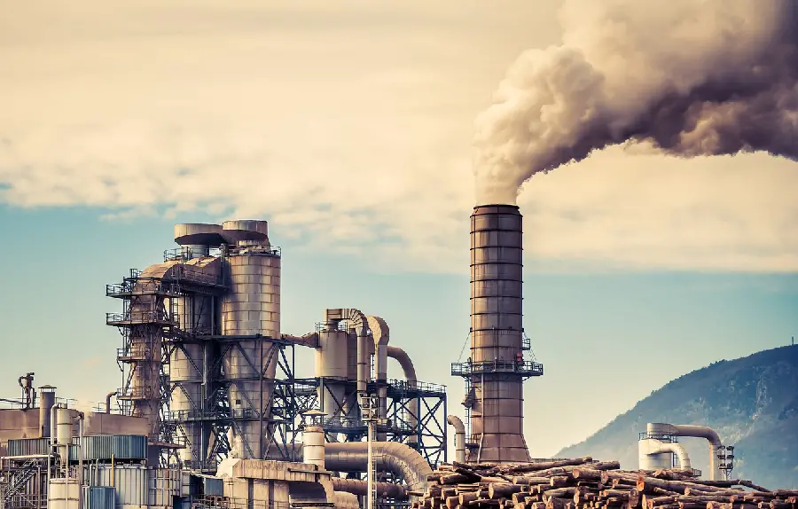 HD image of air pollution by factories and refineries for scientific research