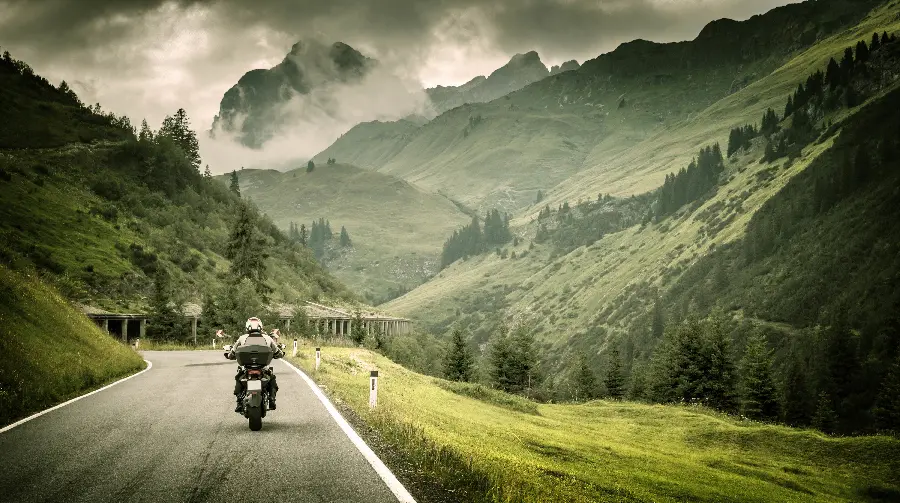Motorcycle photo in the forest FULL HD