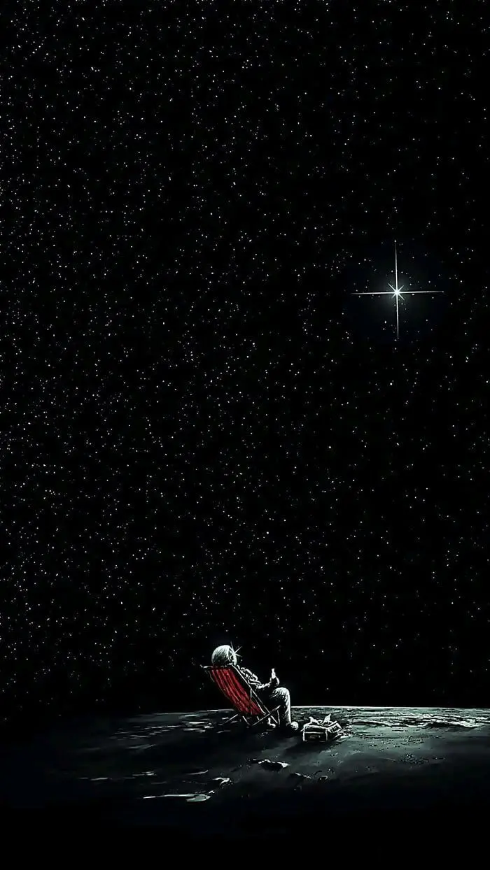 Interesting photo of an astronaut watching the galaxy for the story