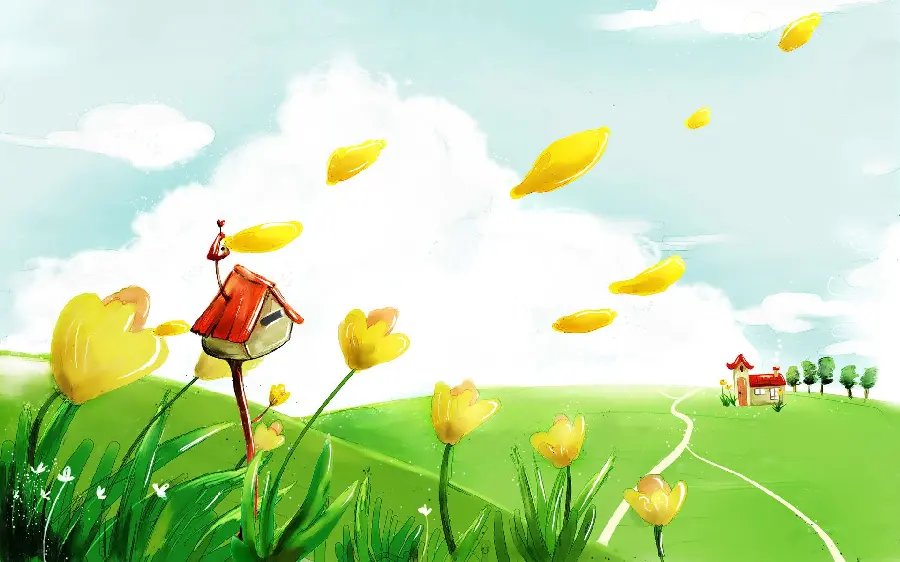 Lovely spring season full hd photo for drawing template