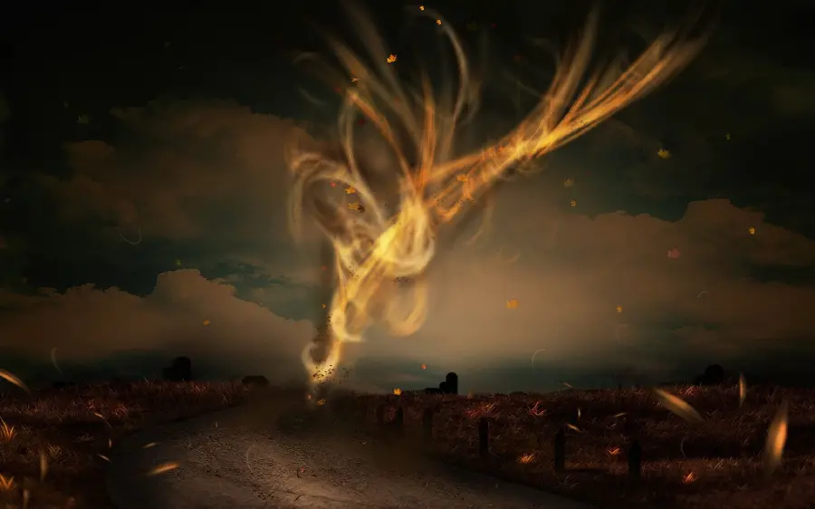 The Most Beautiful Golden Tornado Composite Painting for Painters' Ideas
