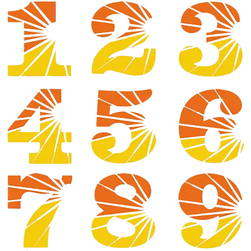 Image of numbers 1 to 9 for editing