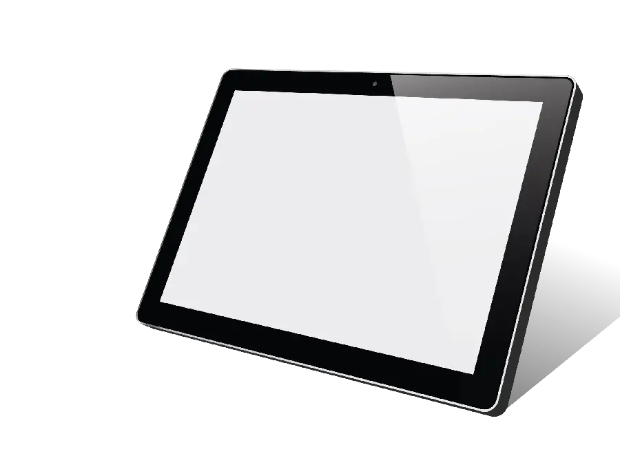Download tablet photo from the corner with a blank screen suitable for Inshot