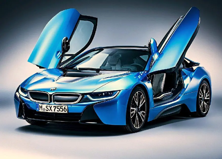 Blue BMW i8 photo