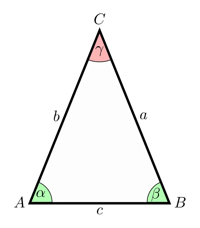 Accurate photo of an isosceles triangle in completely free png format