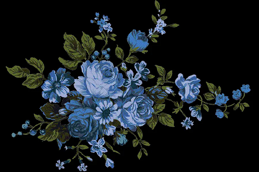 Blue rose bush PNG teleported