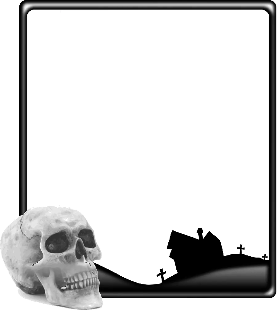 Spectacular open-layered skull frame ready to write a text caption