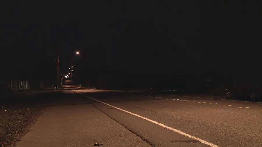 Long lonely street photo at night for Instagram post