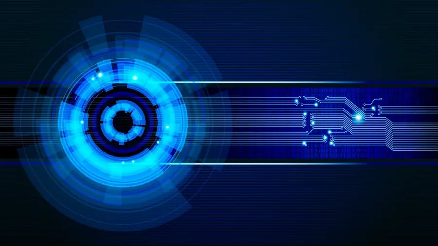 Stunning Digital Wallpaper with Blue Computer Science Design