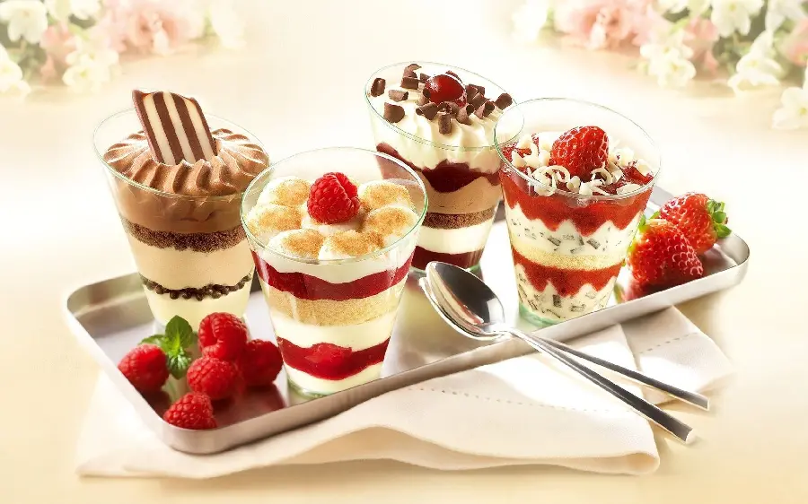 Image of various and delicious desserts in Full HD quality
