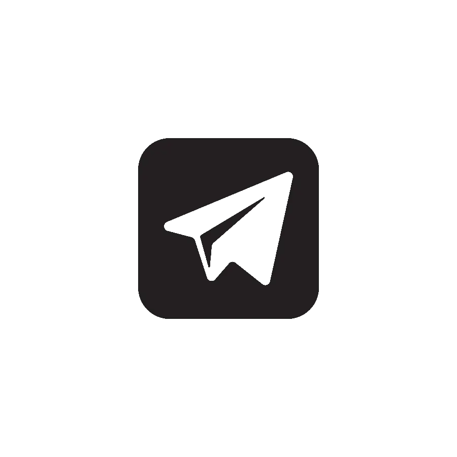 Telegram logo black and white without background PNG