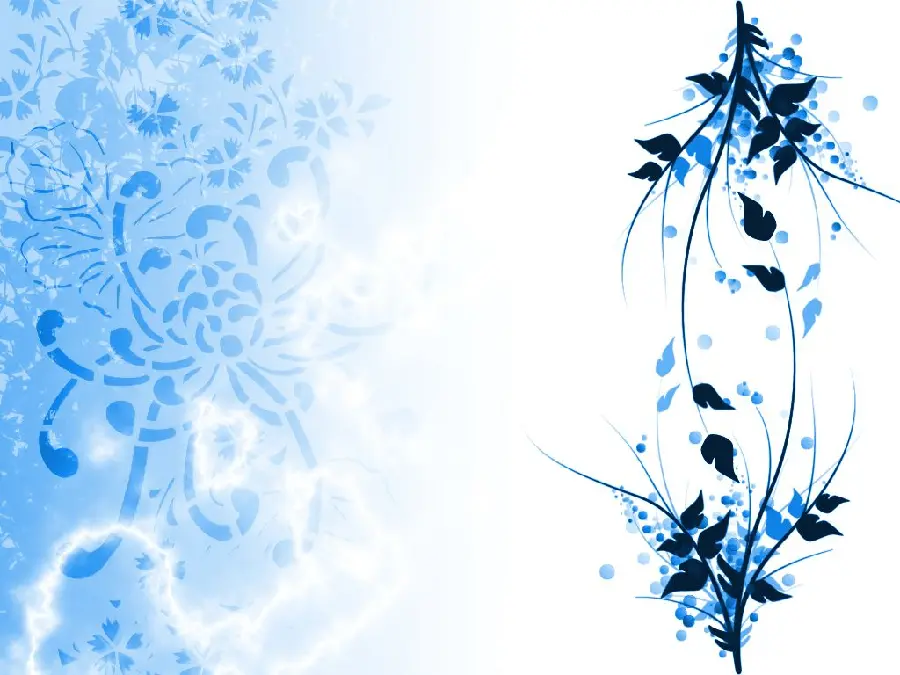 Blue and White Flower Powerpoint Background Without Text