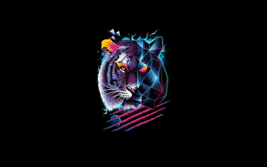 Super Beautiful Poster of a Fierce Tiger with a Black Background 8K for Printing