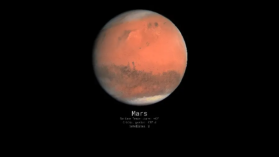 The most stylish biographical photo of the planet Mars in 8K quality