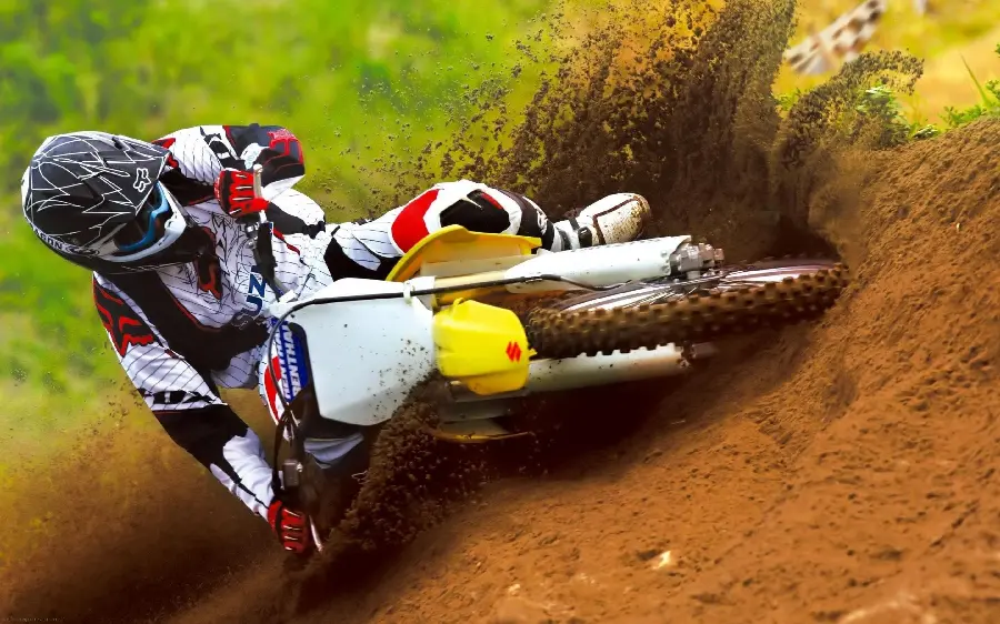 Photo of a motorcycle competition in nature