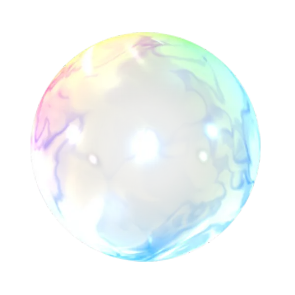 Large high quality PNG soap bubble image seven colors cut out for photo editing