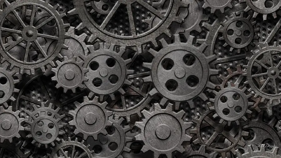 High quality gear wallpaper with dark gray theme 
