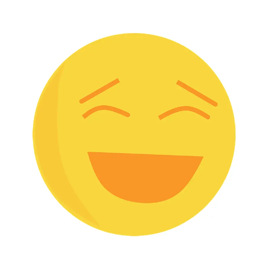 Yellow Laughing Emoji with Closed Eyes