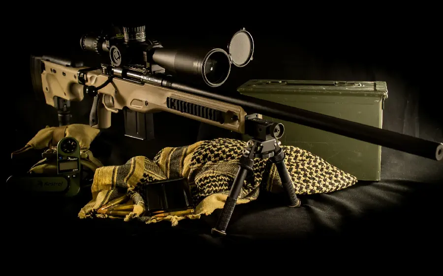 The best wallpaper with the theme of a modern sniper weapon with a camera and excellent quality