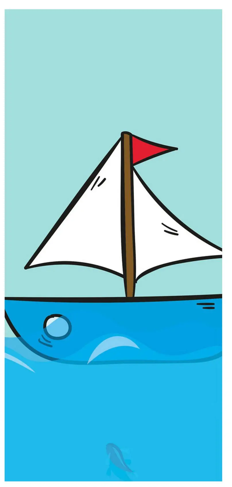 Download beautiful boat painting background for children's mobile phones