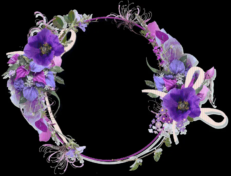 Purple flower ring png for editing