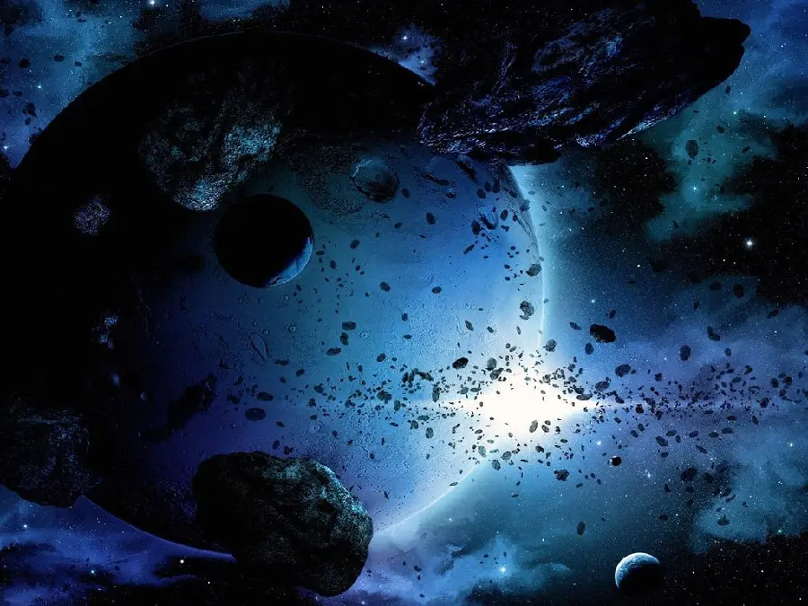 Download 4K science fiction photo of a bright blue star collapsing