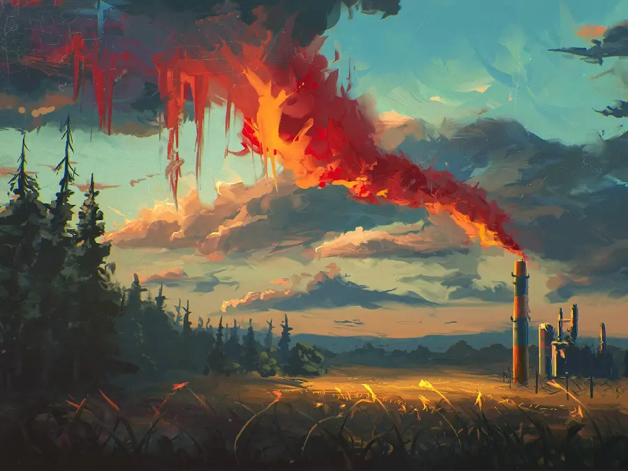 Unique painting of air pollution with high quality 