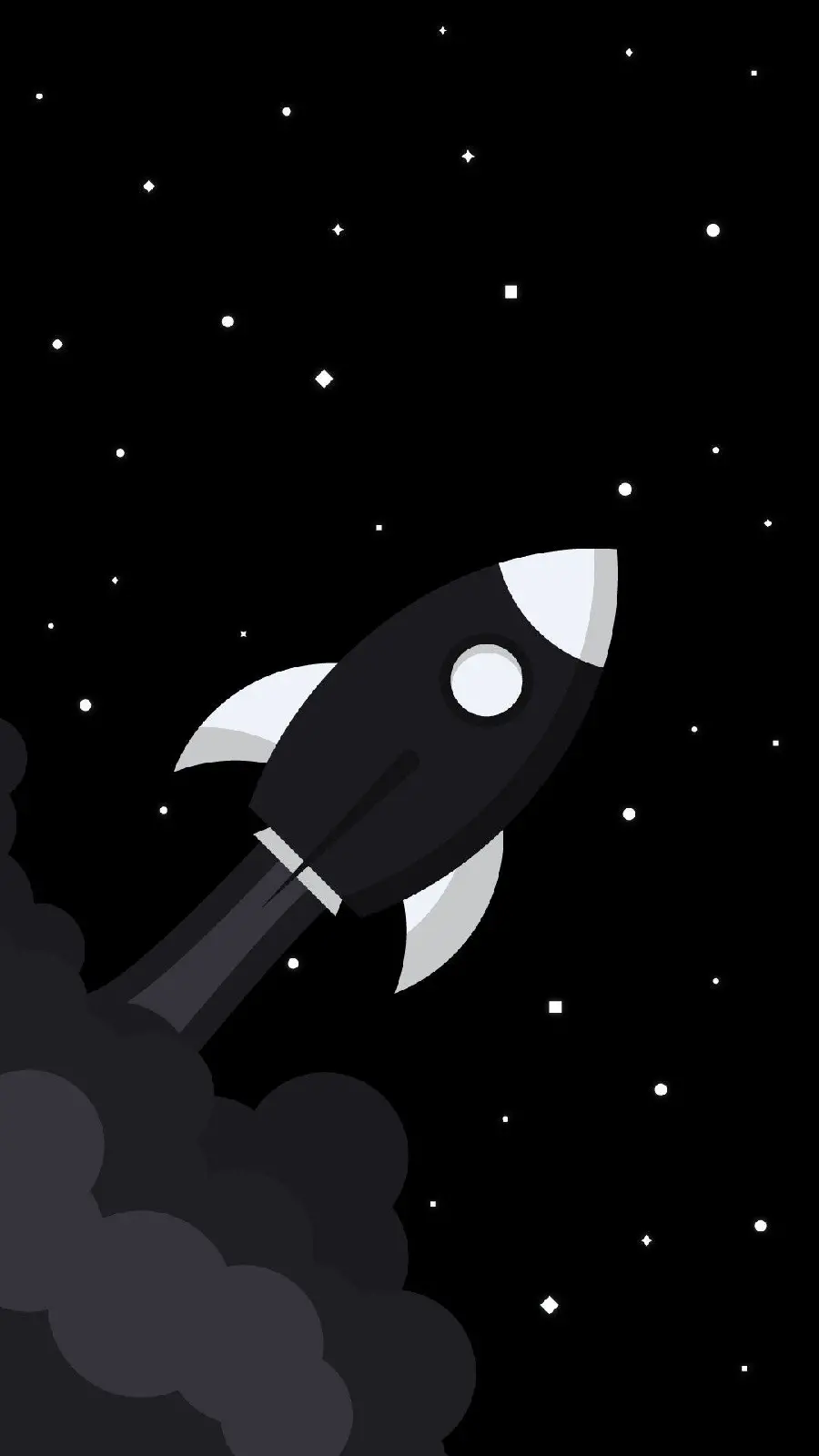 Black and white fantasy photo of a rocket in space in special HD quality